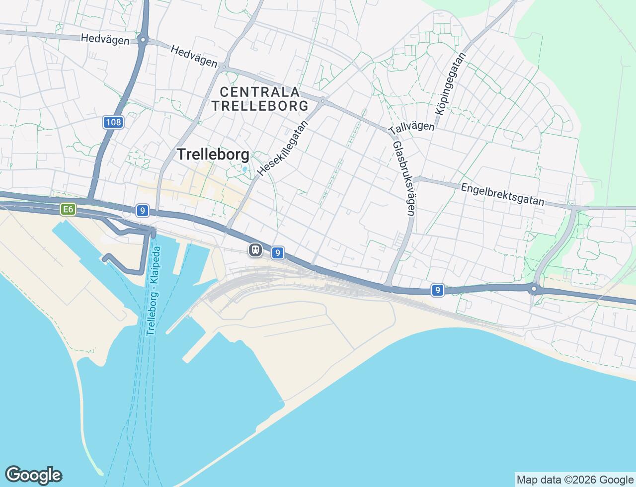Karta över Johan Kocksgatan 3 i 45 Trelleborg