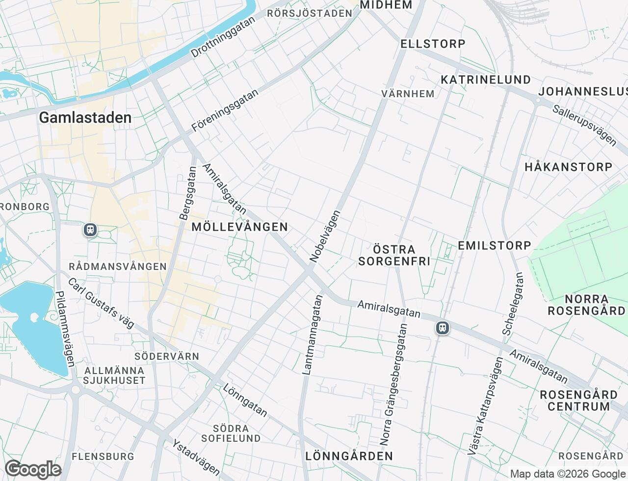 Karta över Ronnebygatan 22B i 38 Malmö
