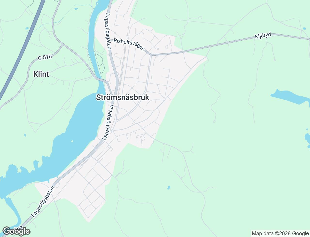 Karta över Sankt Sigfridsvägen 25 B i 32 Strömsnäsbruk