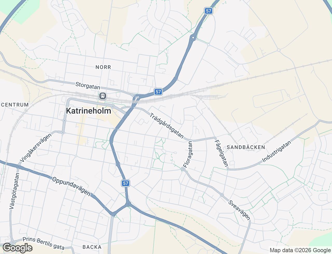 Karta över Jungfrugatan 1B i 31 Katrineholm