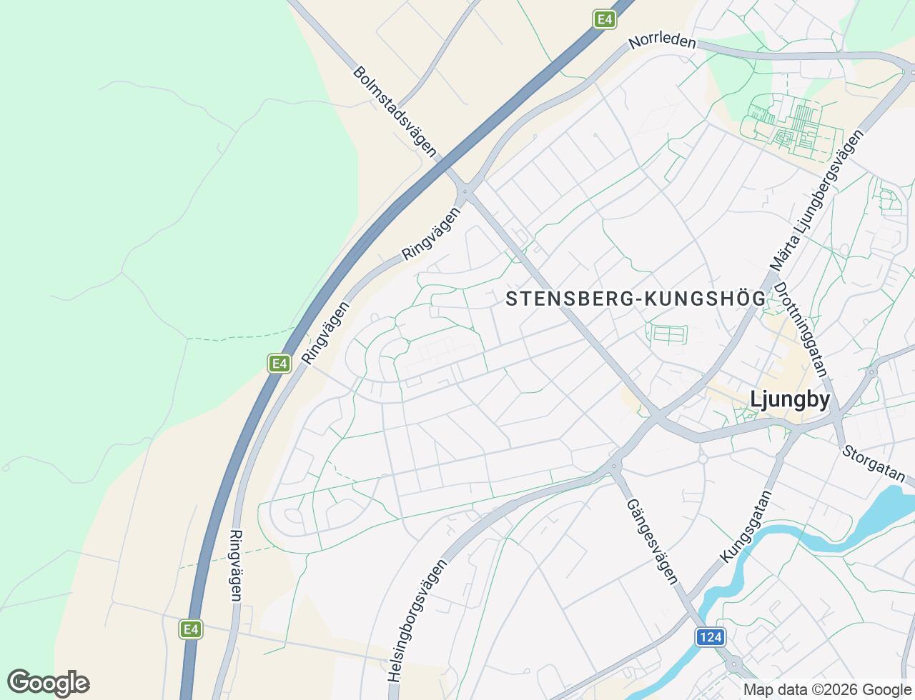 Karta över Rönnäsvägen 28 i 33 Ljungby