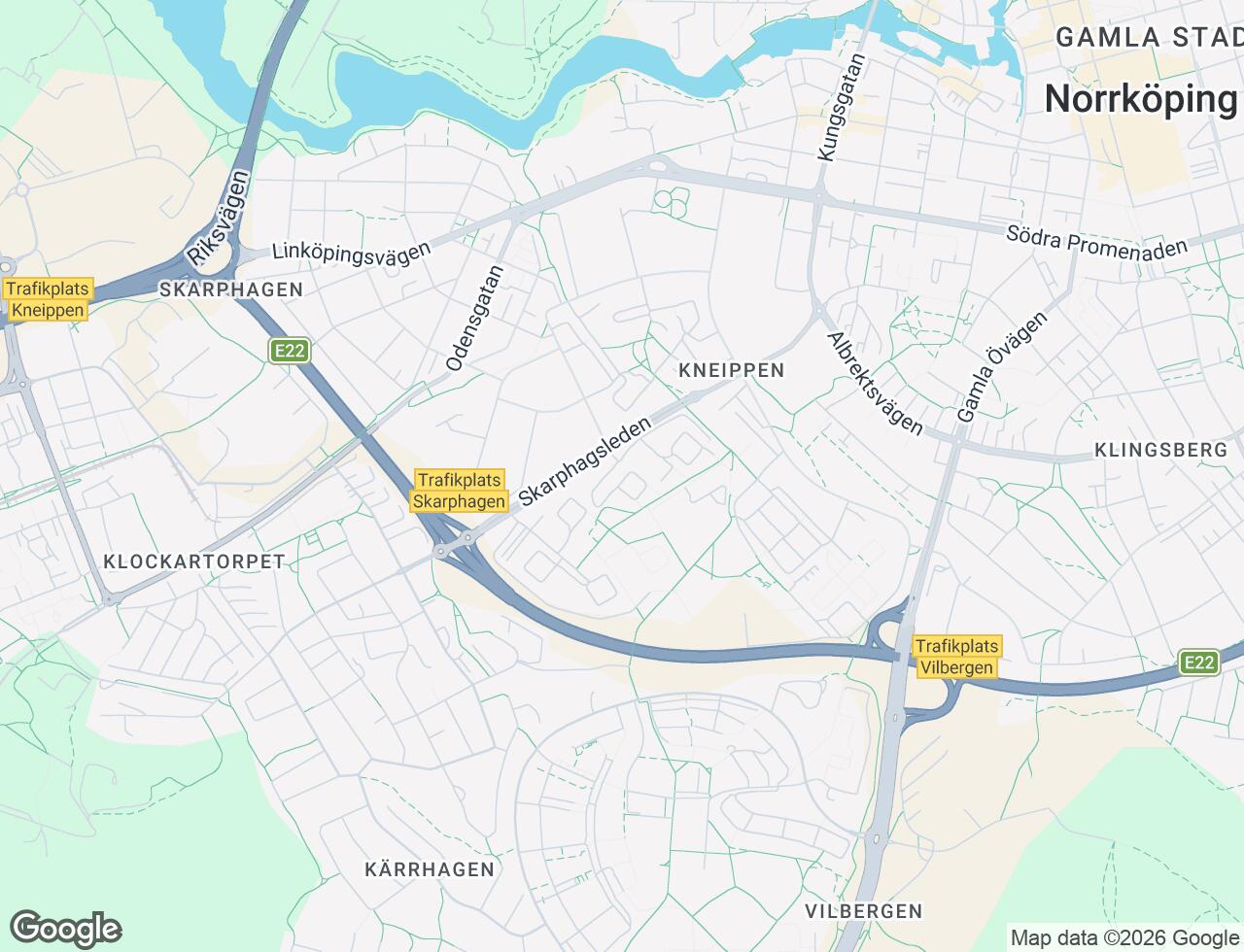 Karta över Idrottsgatan 34 i 73 Norrköping