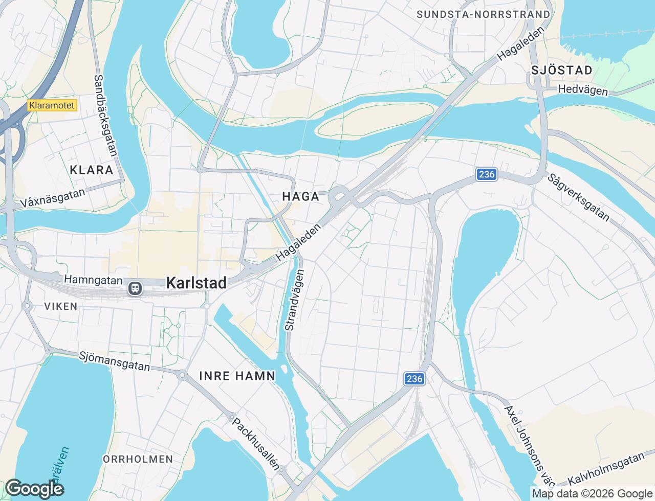 Karta över Verkstadsgatan 8B i 19 Karlstad