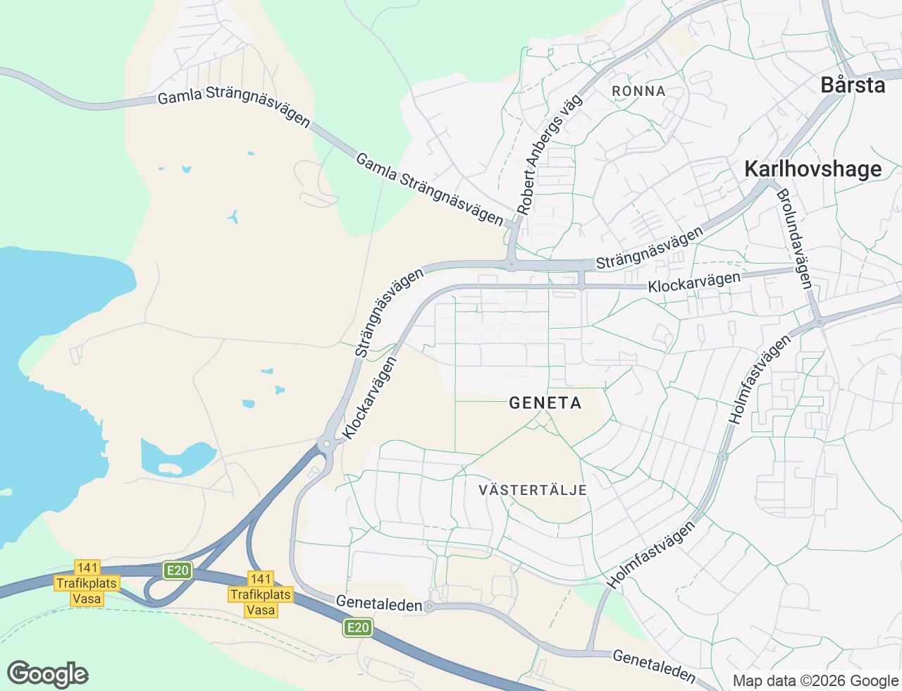 Karta över Klockarvägen 197 i 61 Södertälje