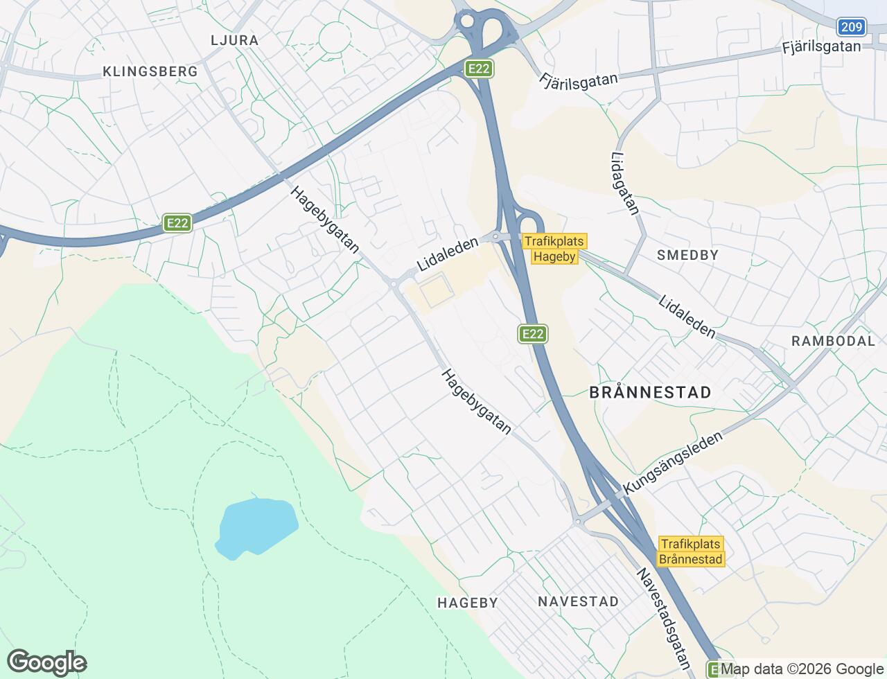 Karta över Hagebygatan 171 i 62 Norrköping