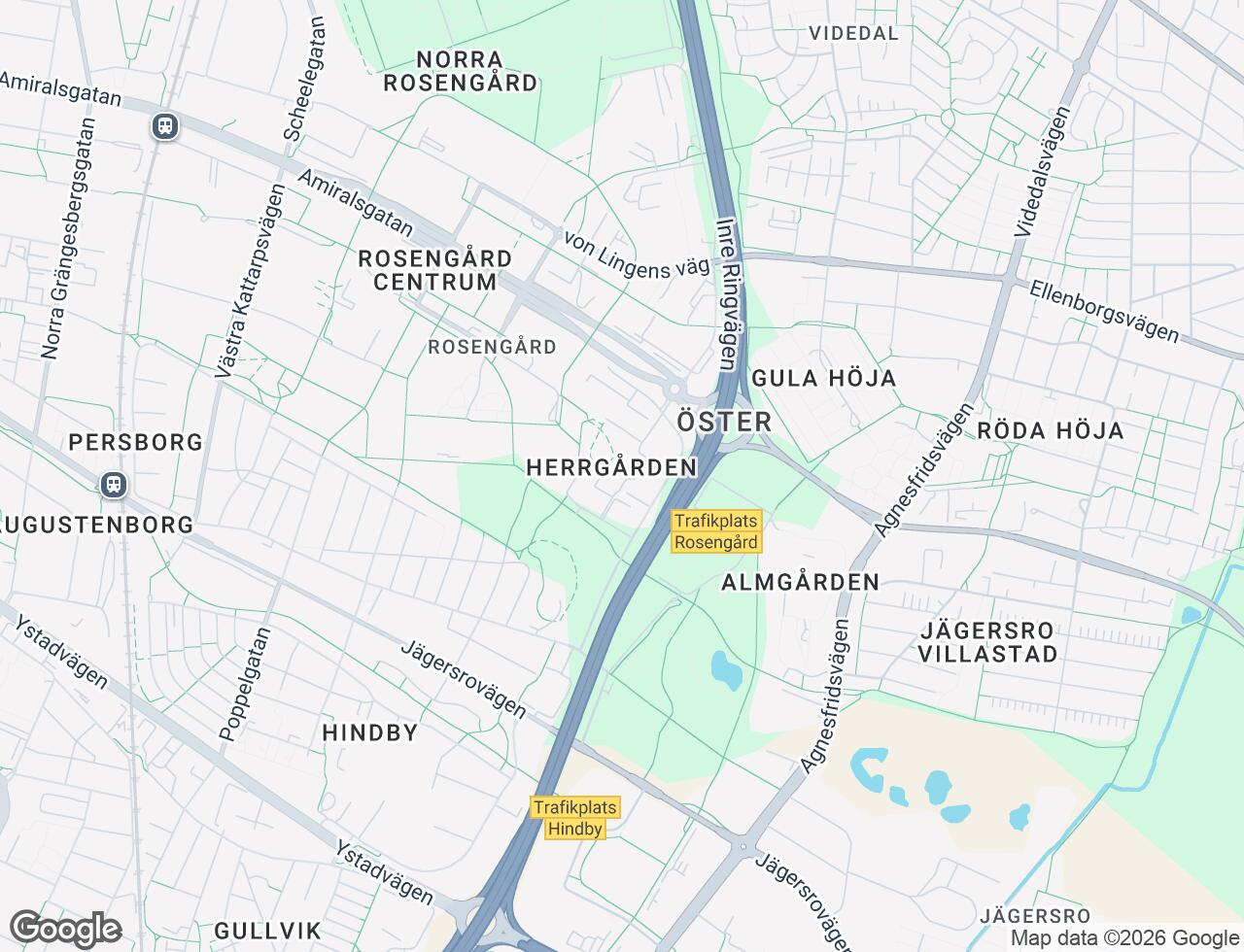 Karta över Ramels väg 119 i 69 Malmö
