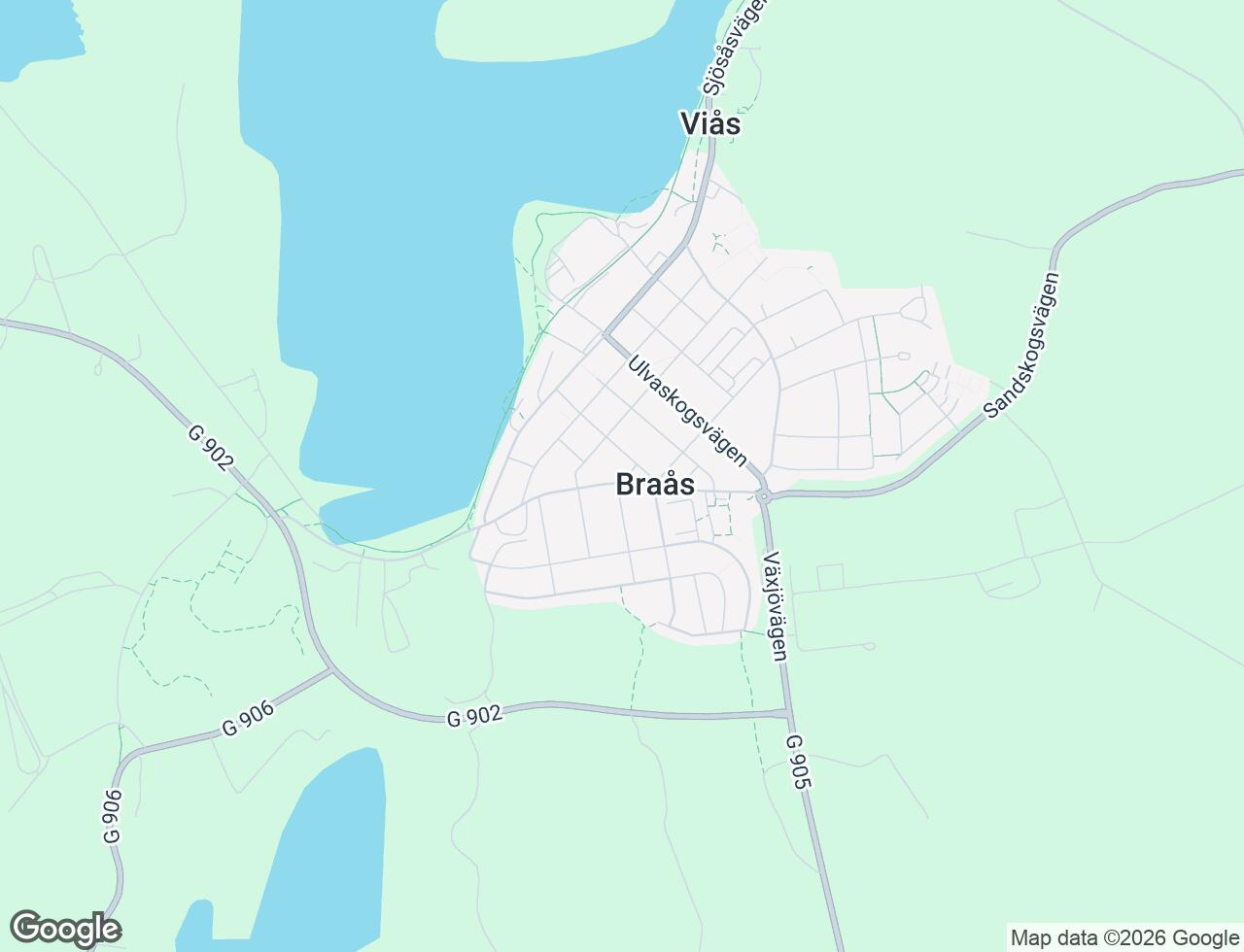 Karta över Baron Rappes väg 15 i 41 Braås