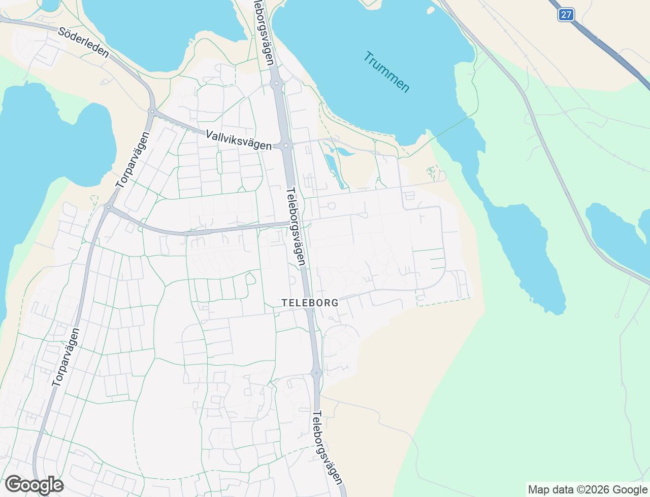 Karta över P G Vejdes väg 20A i 52 Växjö