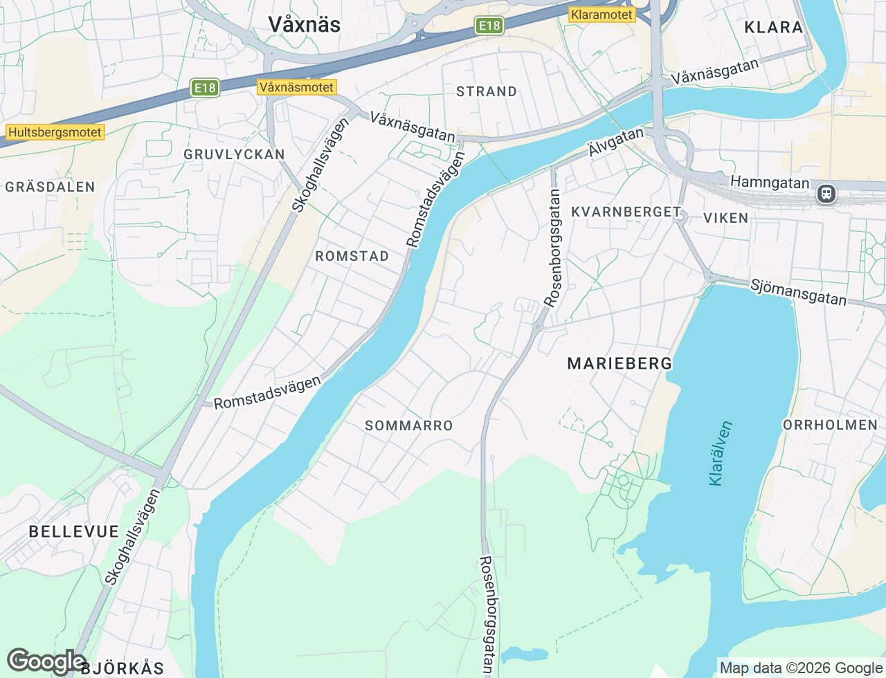 Karta över Älvgatan 51F i 31 Karlstad