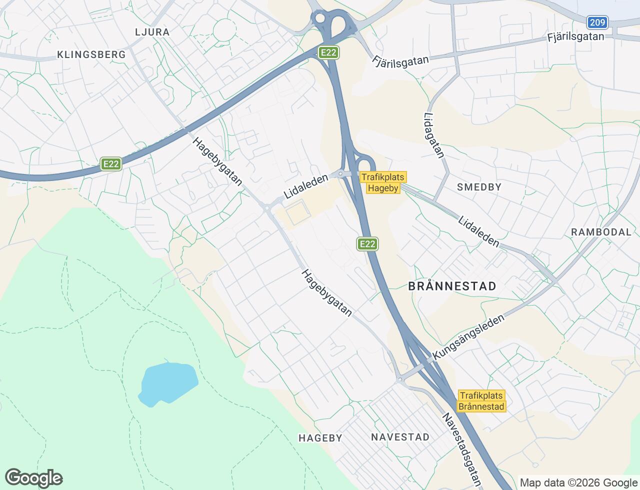 Karta över Hagebygatan 161 i 62 Norrköping