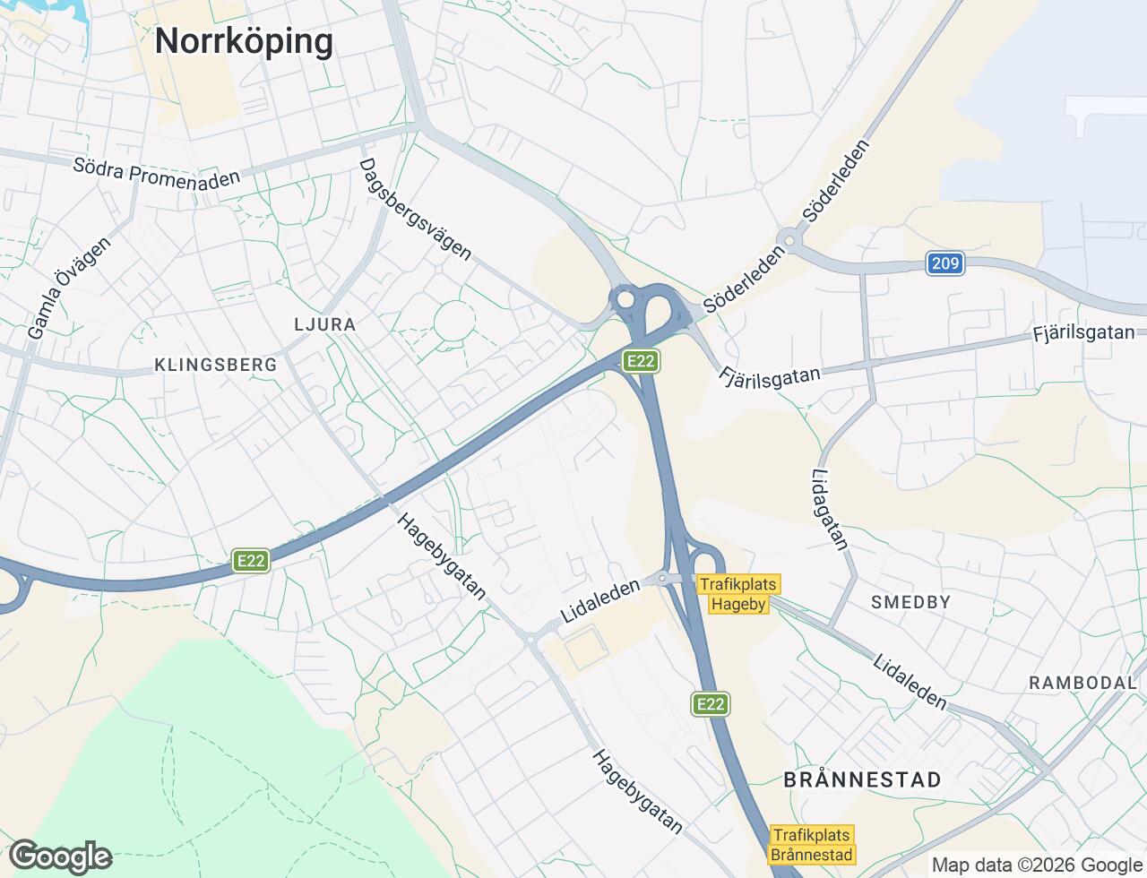 Karta över Grundläggaregatan 132 i 48 Norrköping