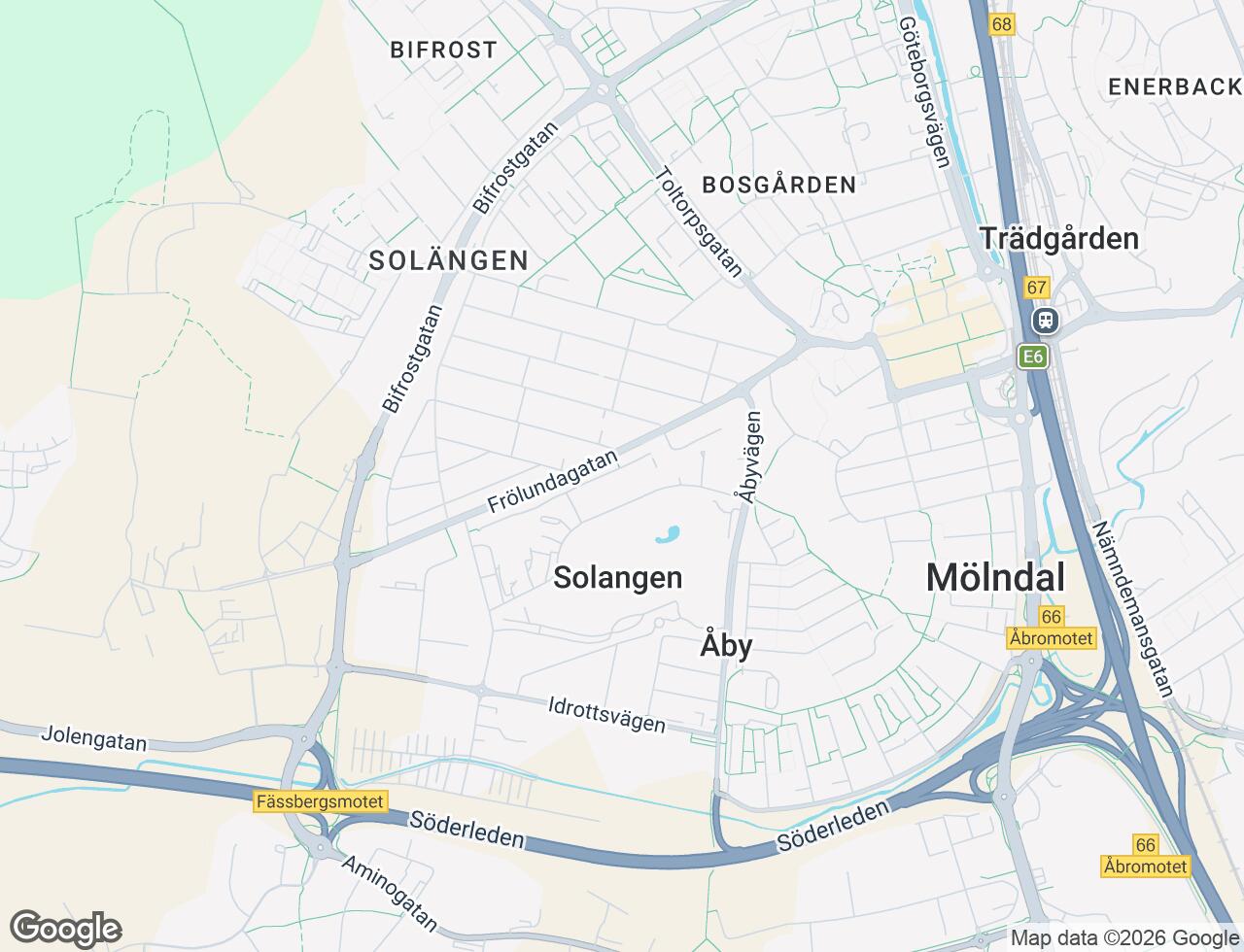 Karta över Åby Allé 51 i 45 Mölndal