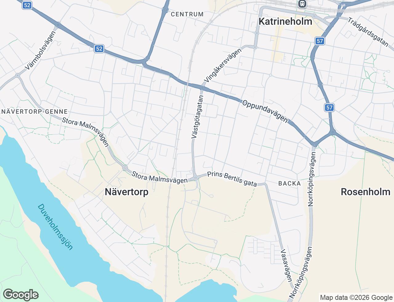 Karta över Västgötagatan 25B i 36 Katrineholm