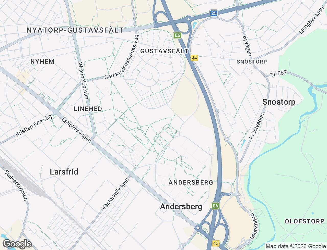 Karta över Andersbergsringen 28 i 21 Halmstad