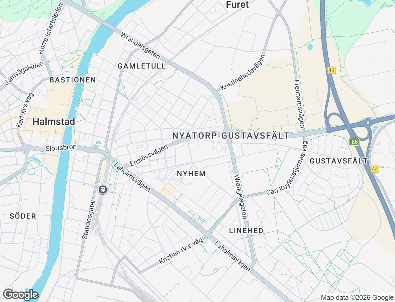 Karta över Malcusgatan 3B i 69 Halmstad