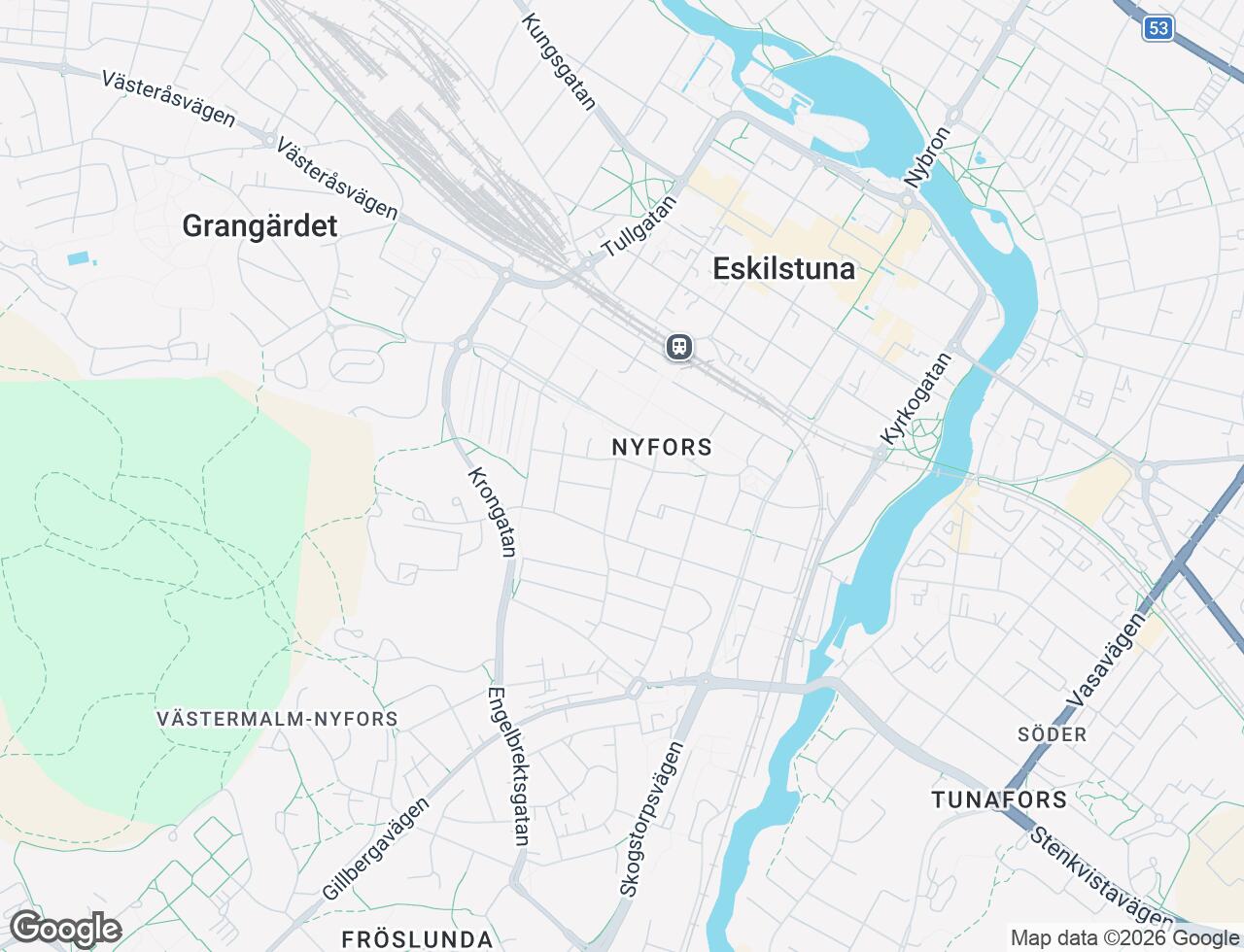 Karta över Södra Brogatan 1 i 27 Eskilstuna