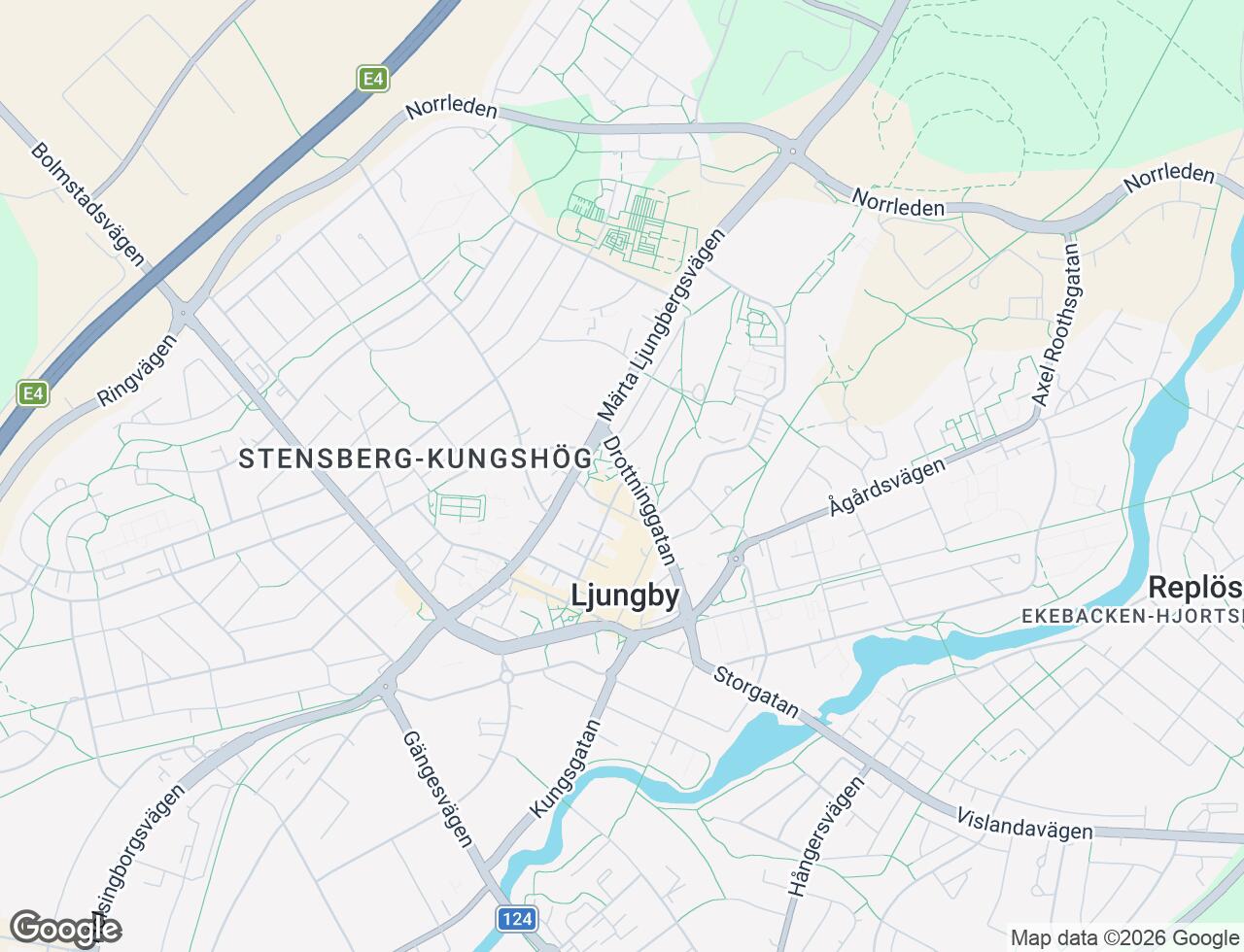 Karta över Bergagatan 23 i 36 Ljungby