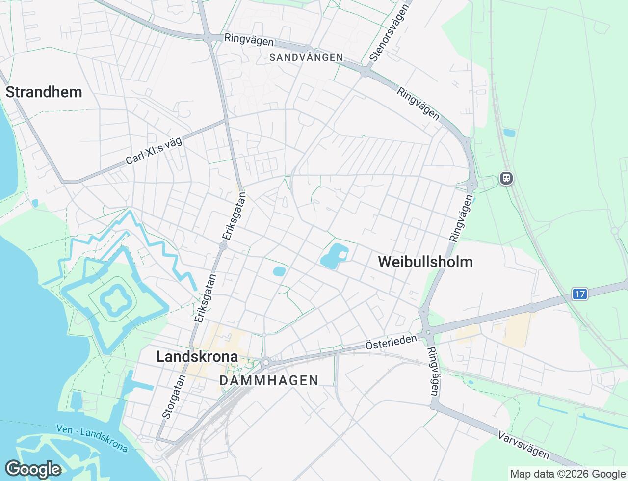 Karta över Vasagatan 49 i 36 Landskrona