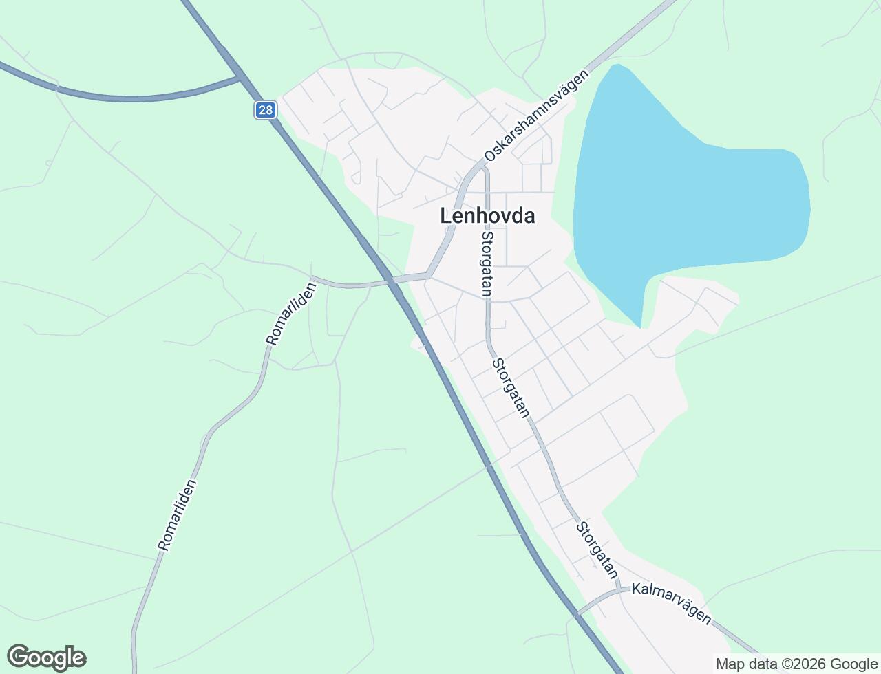 Karta över Långgatan 18B i 42 Lenhovda