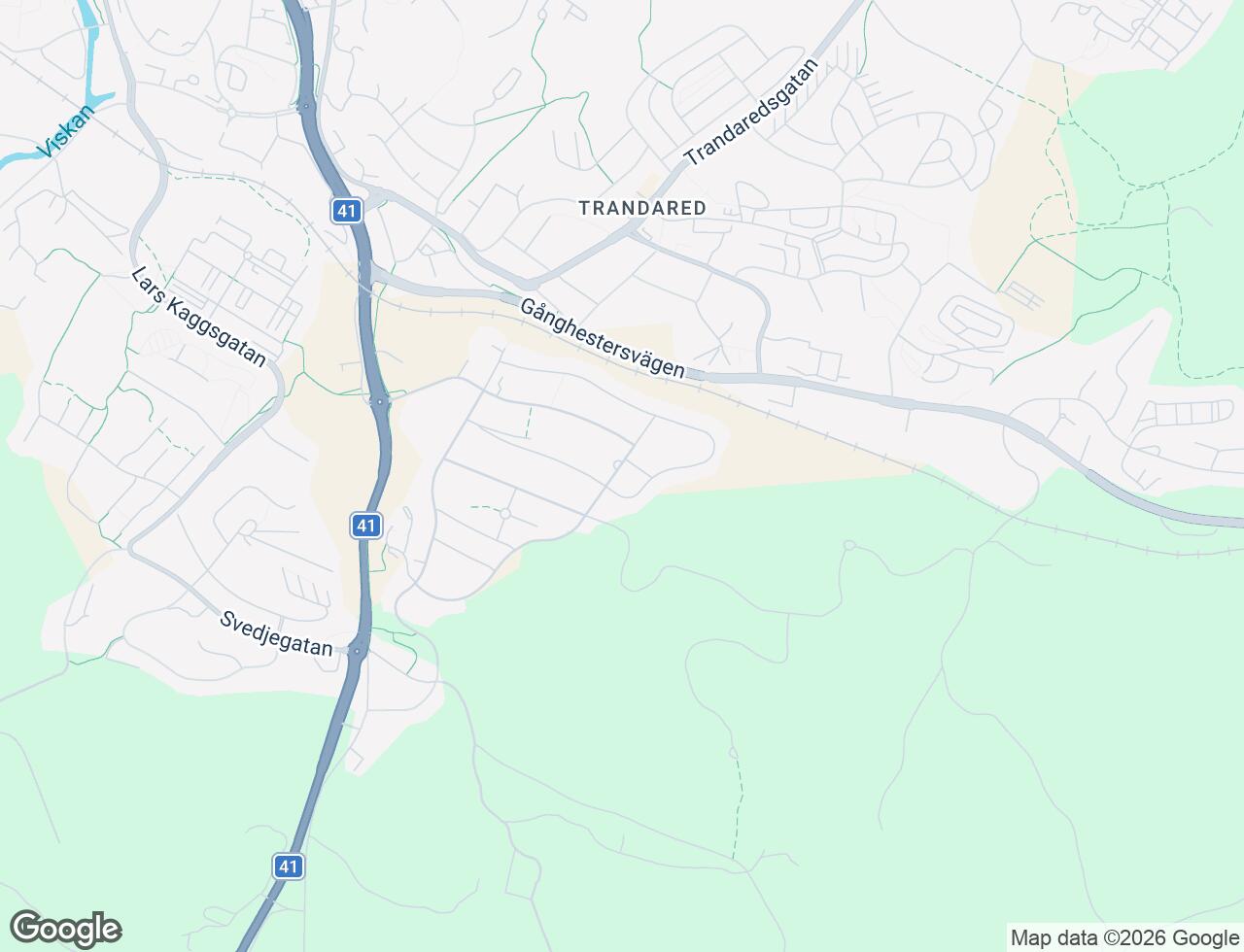 Karta över Tursagatan 36 i 46 Borås