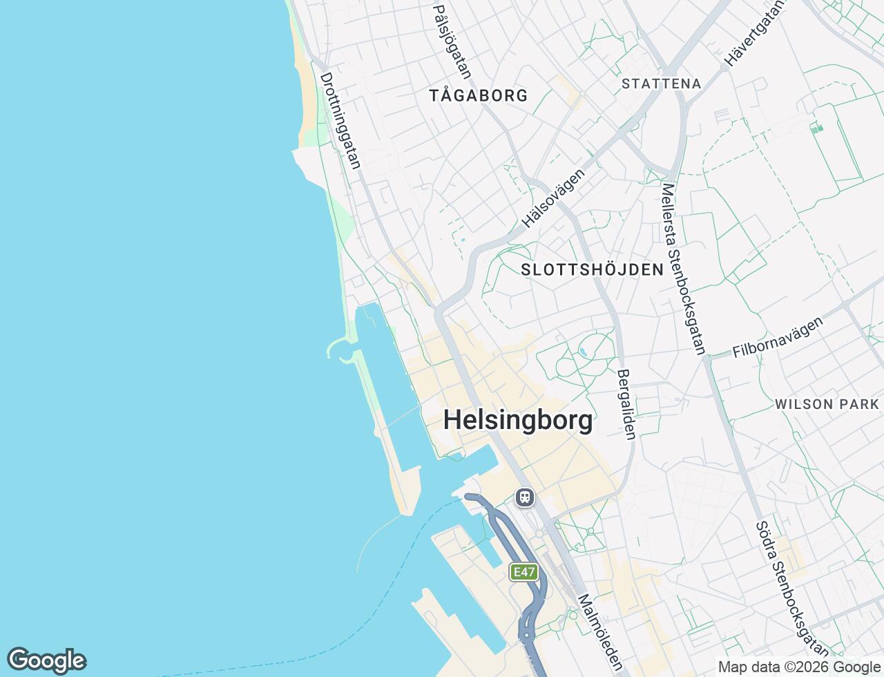 Karta över Drottninggatan 17 i 21 Helsingborg