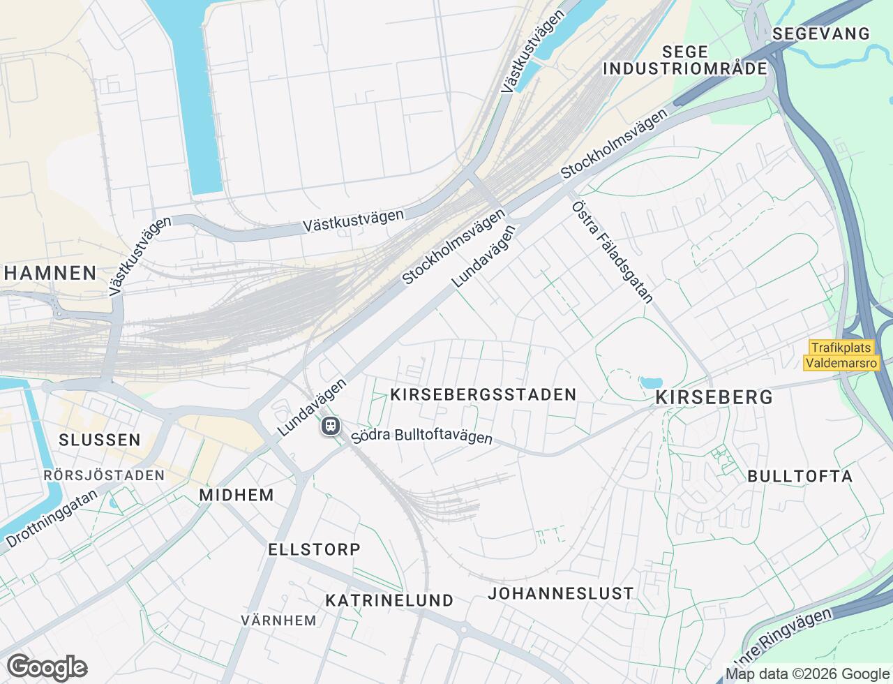 Karta över Norra Bulltoftavägen 35 i 43 Malmö