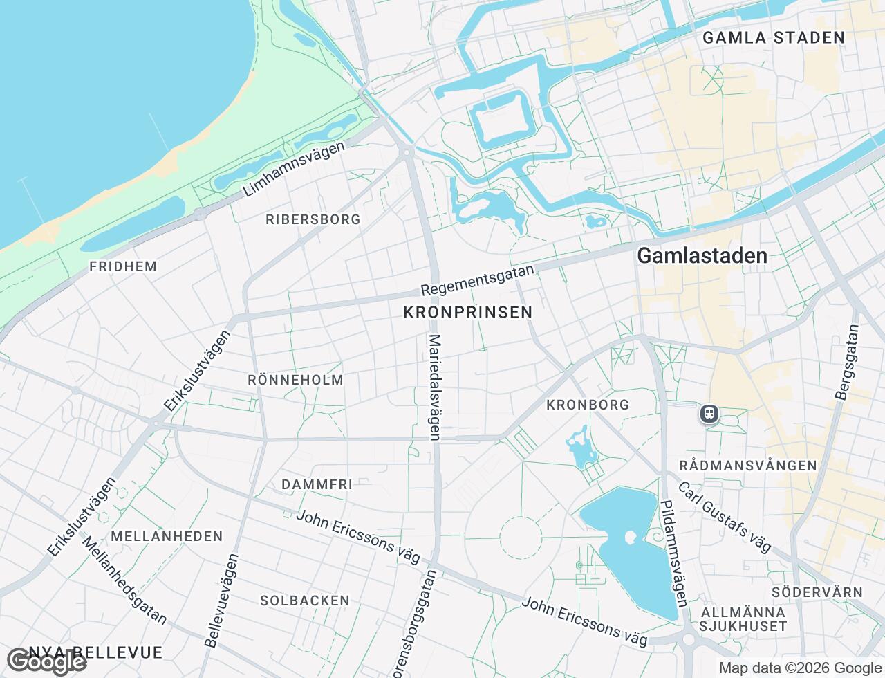 Karta över Mariedalsvägen 32I i 45 Malmö