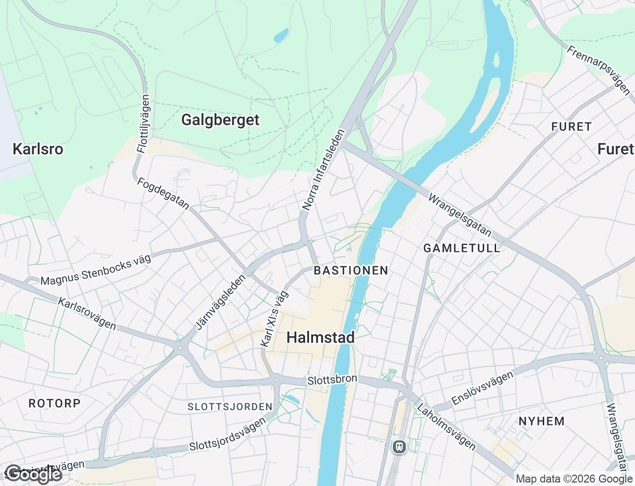 Karta över Badhusgatan 3 i 32 Halmstad