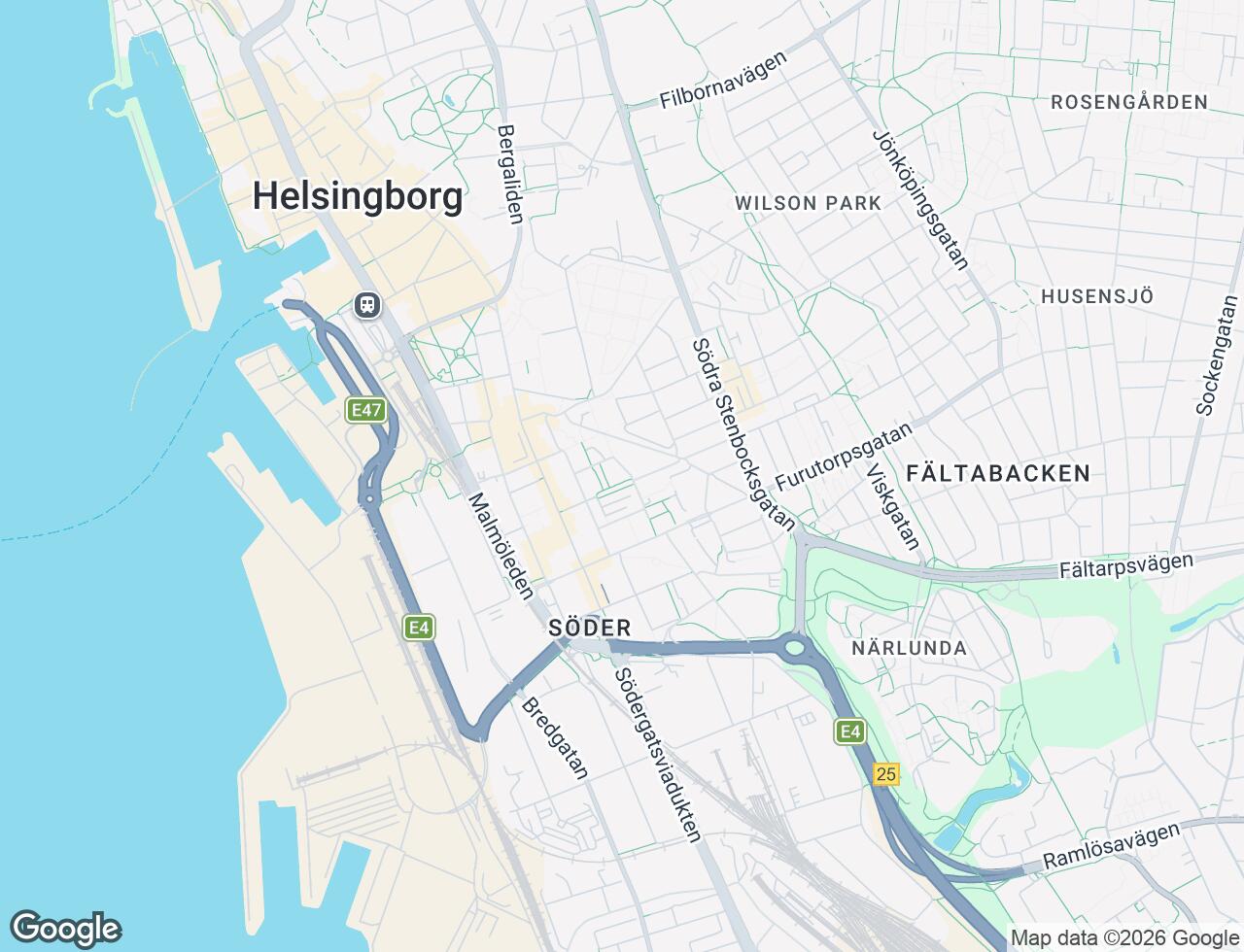 Karta över Gustav Adolfs gata 18 i 68 Helsingborg