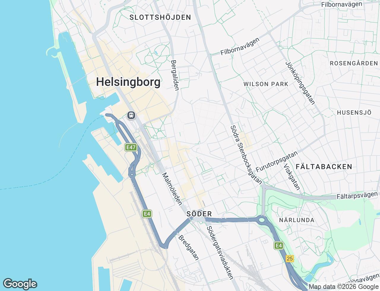 Karta över Nedre Eneborgsvägen 8 i 68 Helsingborg