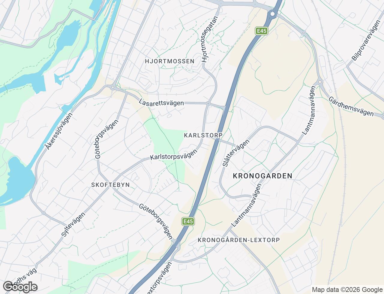 Karta över Karlstorpsvägen 90 i 52 Trollhättan