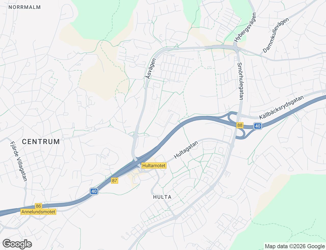 Karta över Solvarvsgatan 37 i 40 Borås