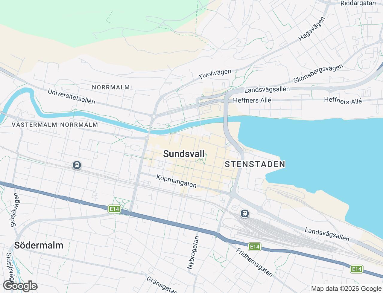 Karta över Esplanaden 4 i 32 Sundsvall