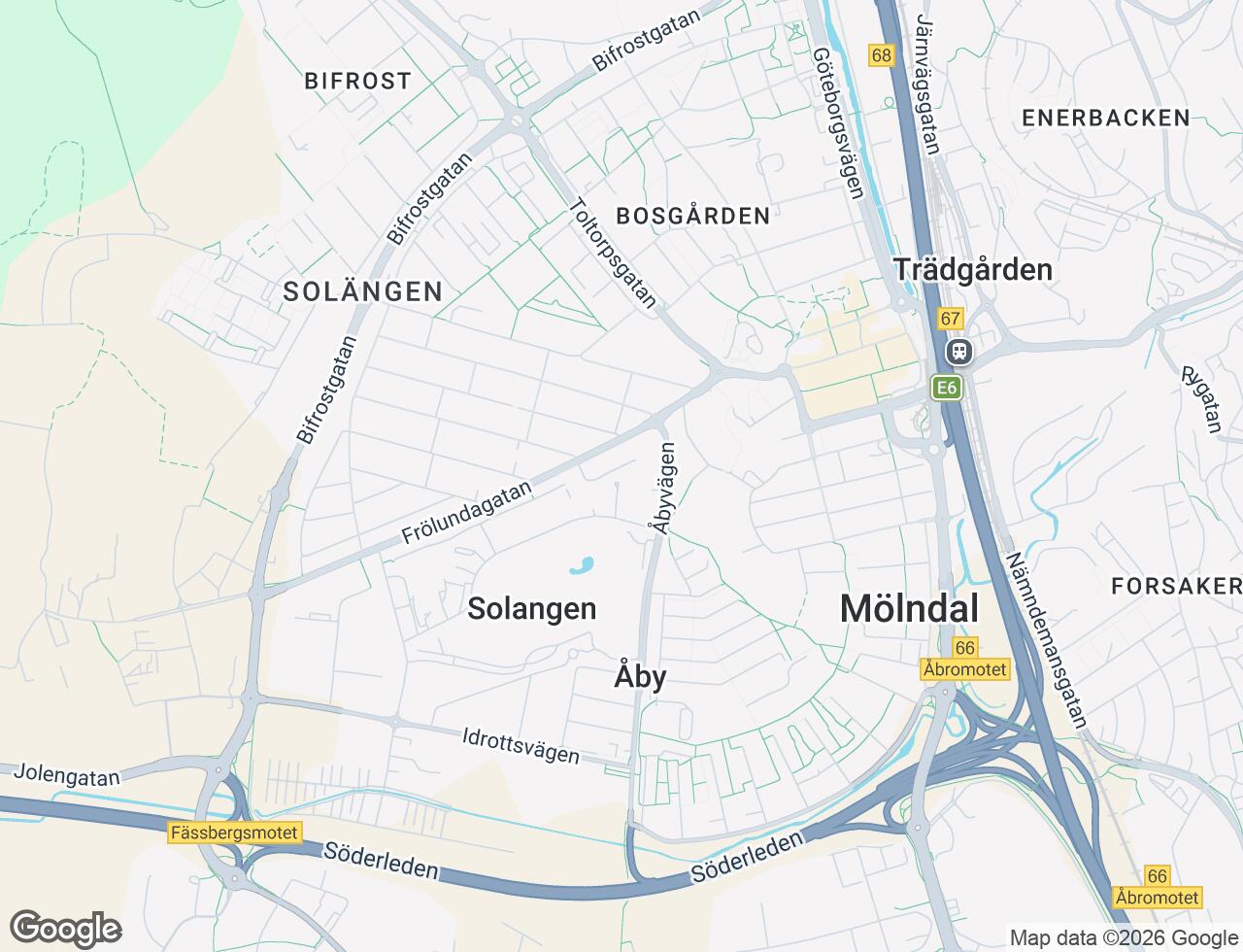 Karta över Åby Allé 67 i 45 Mölndal