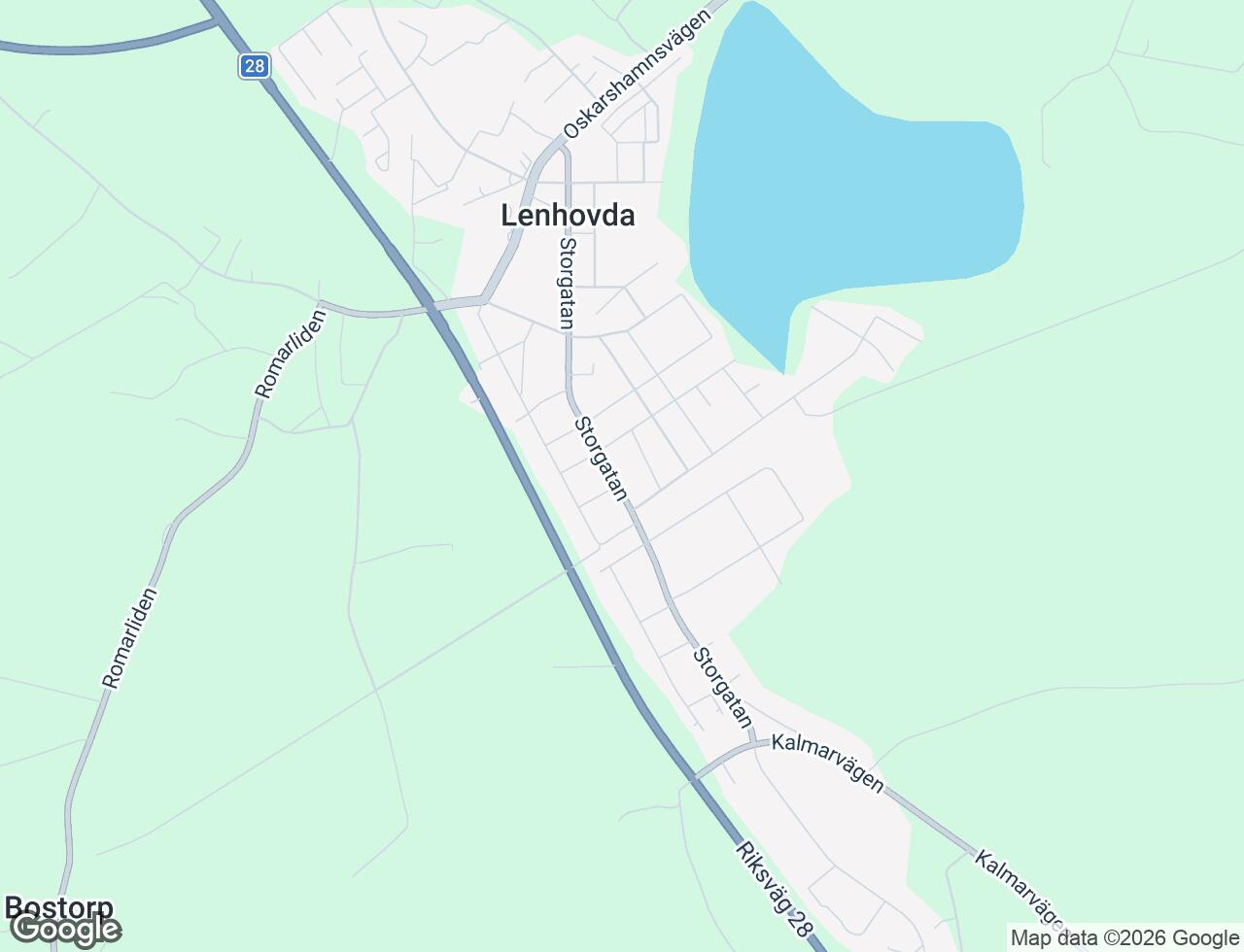 Karta över Storgatan 61A i 42 Lenhovda