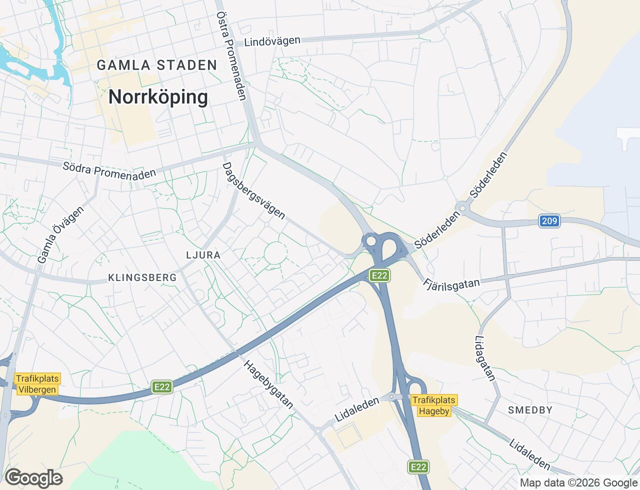 Karta över Dagsbergsvägen 142 i 51 Norrköping