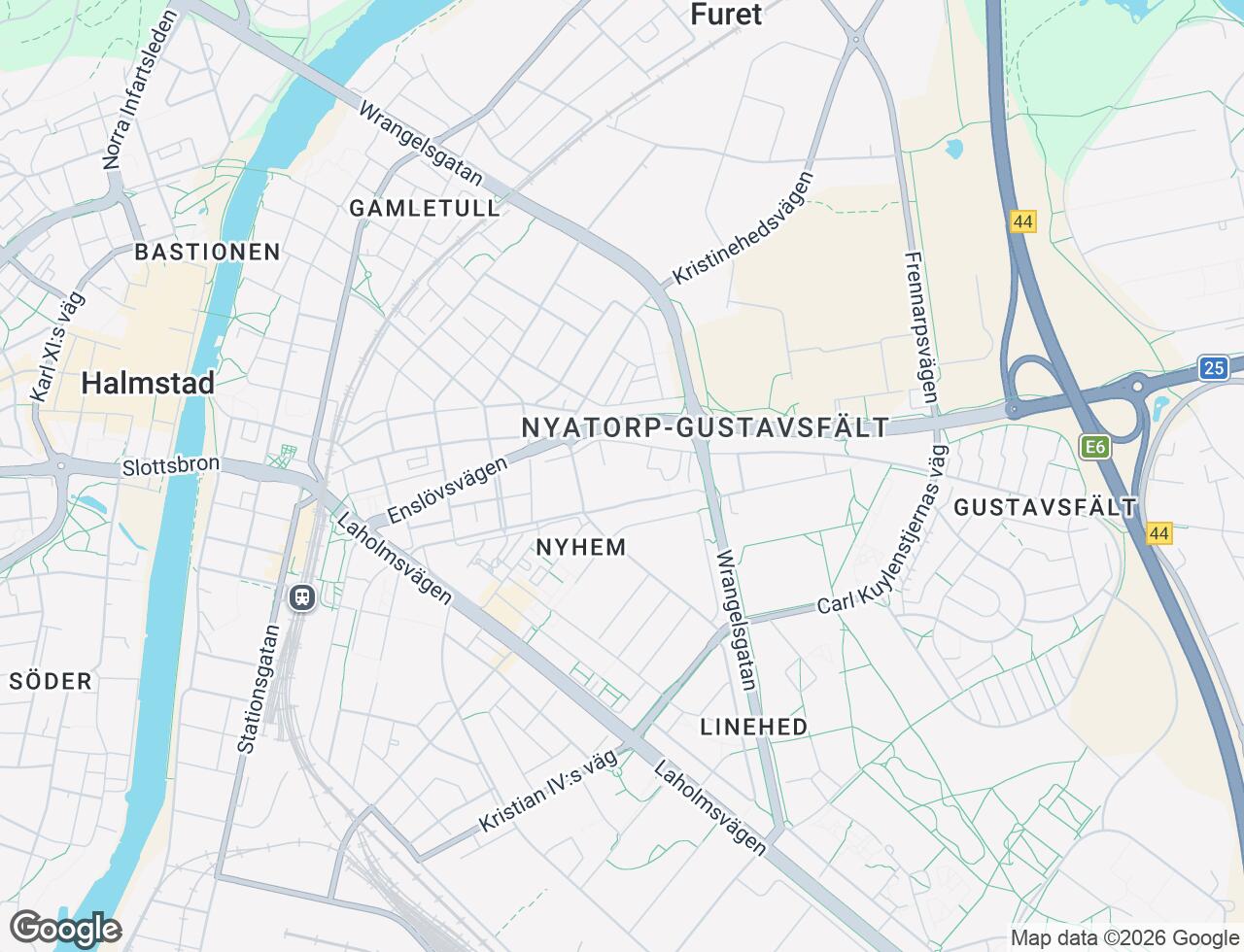 Karta över Malcusgatan 3H i 69 Halmstad