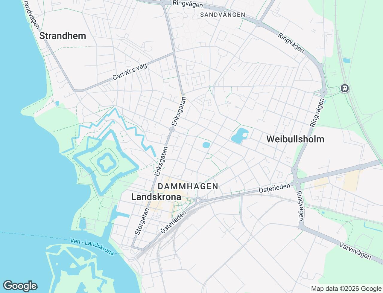 Karta över Järnvägsgatan 47C i 33 Landskrona