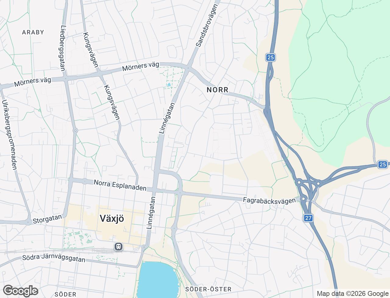 Karta över Gamla Norrvägen 12B i 43 Växjö