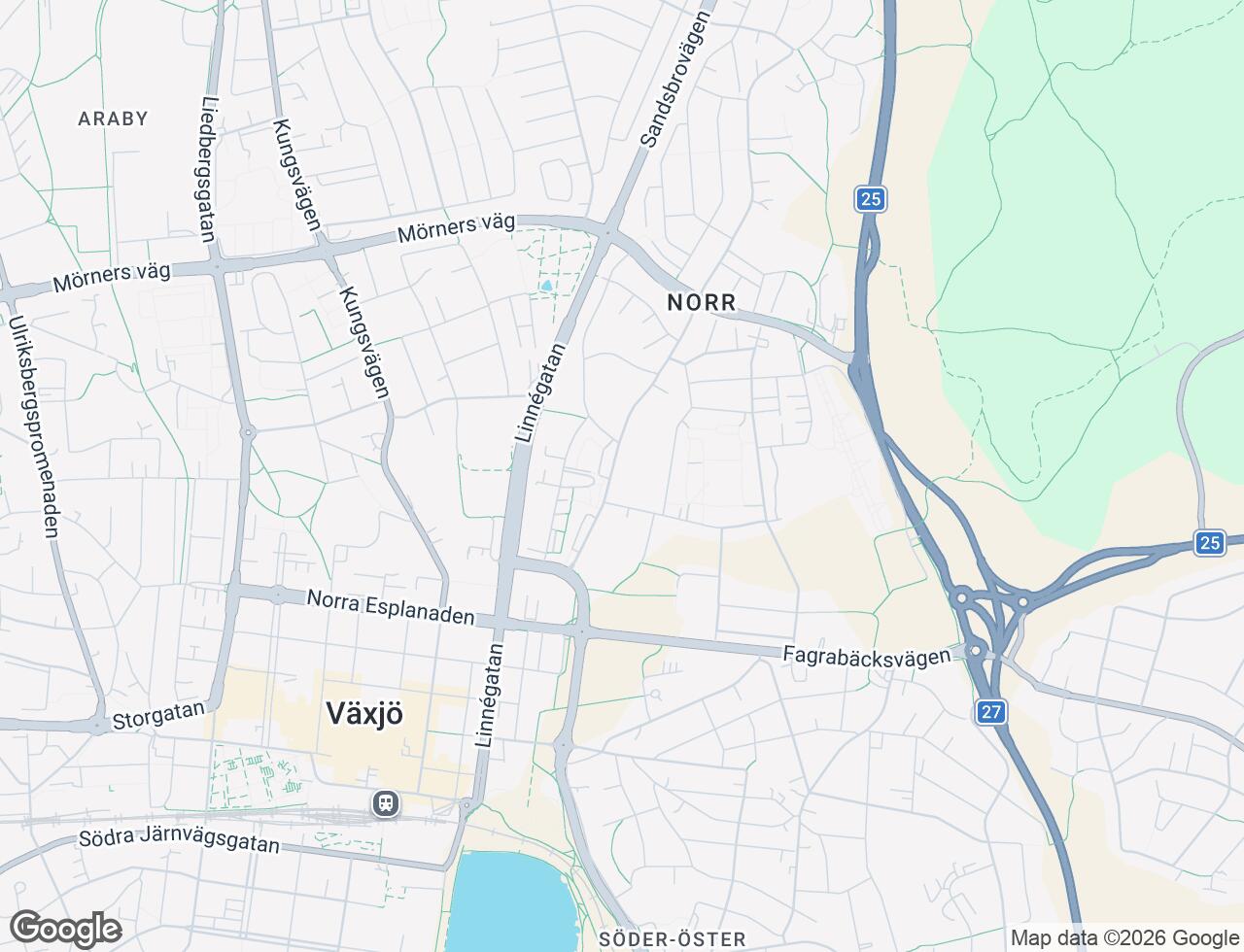 Karta över Gamla Norrvägen 10D i 43 Växjö