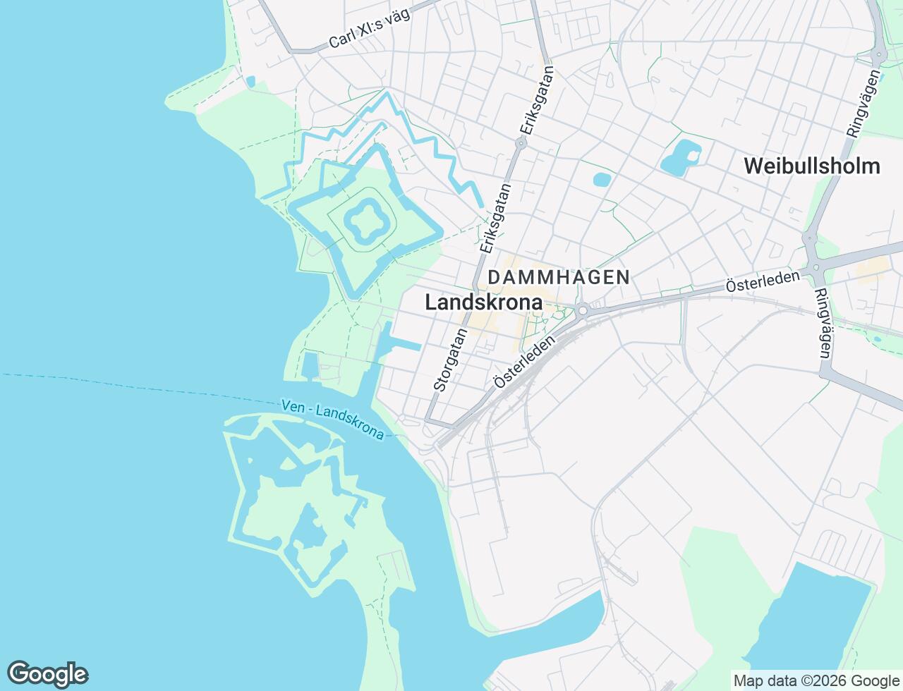 Karta över Drottninggatan 17 i 30 Landskrona