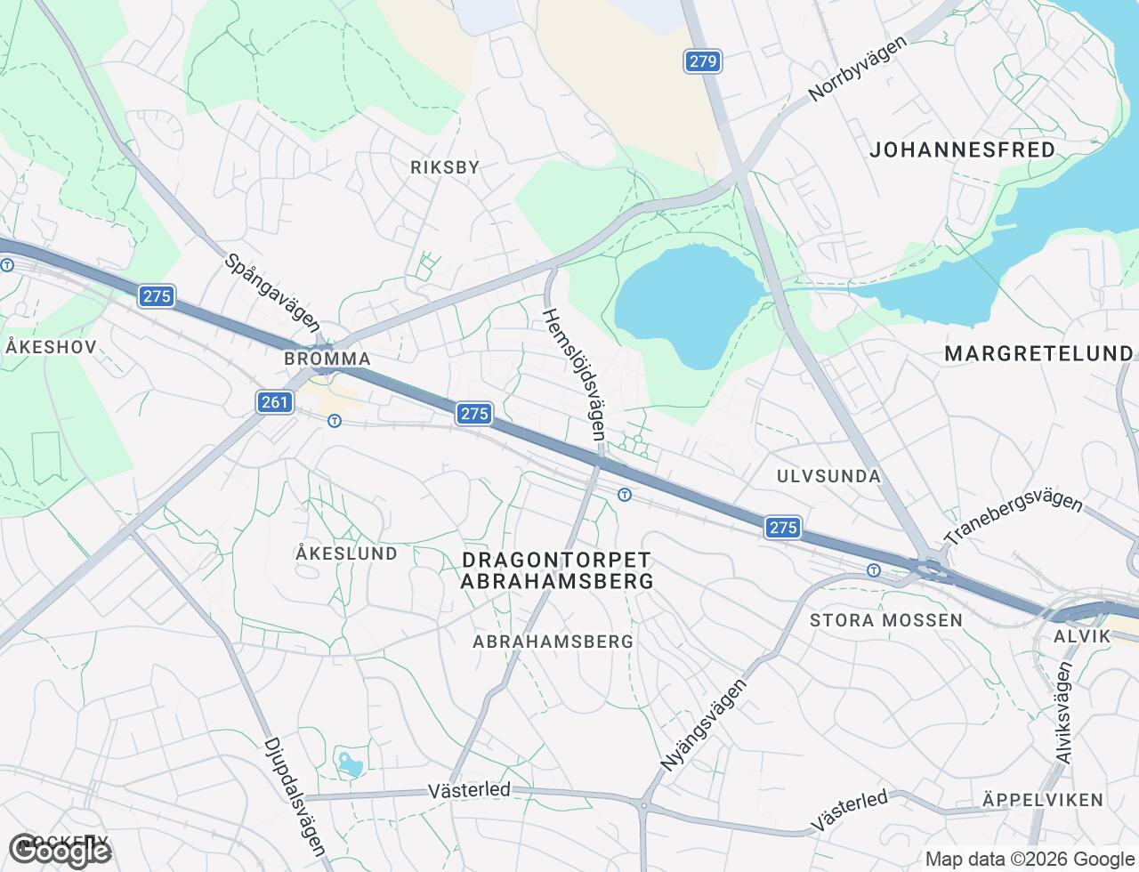 Karta över Drottningholmsvägen 342 i 73 Bromma