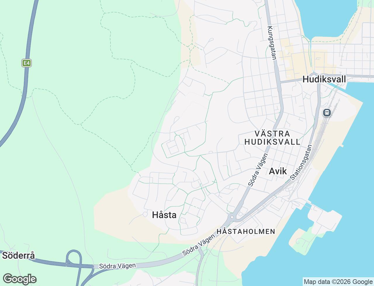 Karta över Vänortsvägen 29 i 41 Hudiksvall