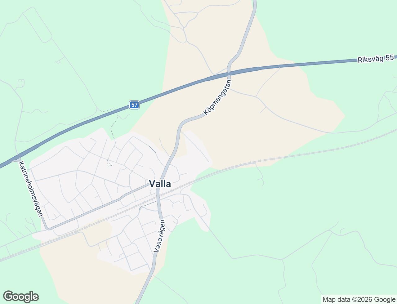 Karta över Bondegatan 12 i 61 Valla