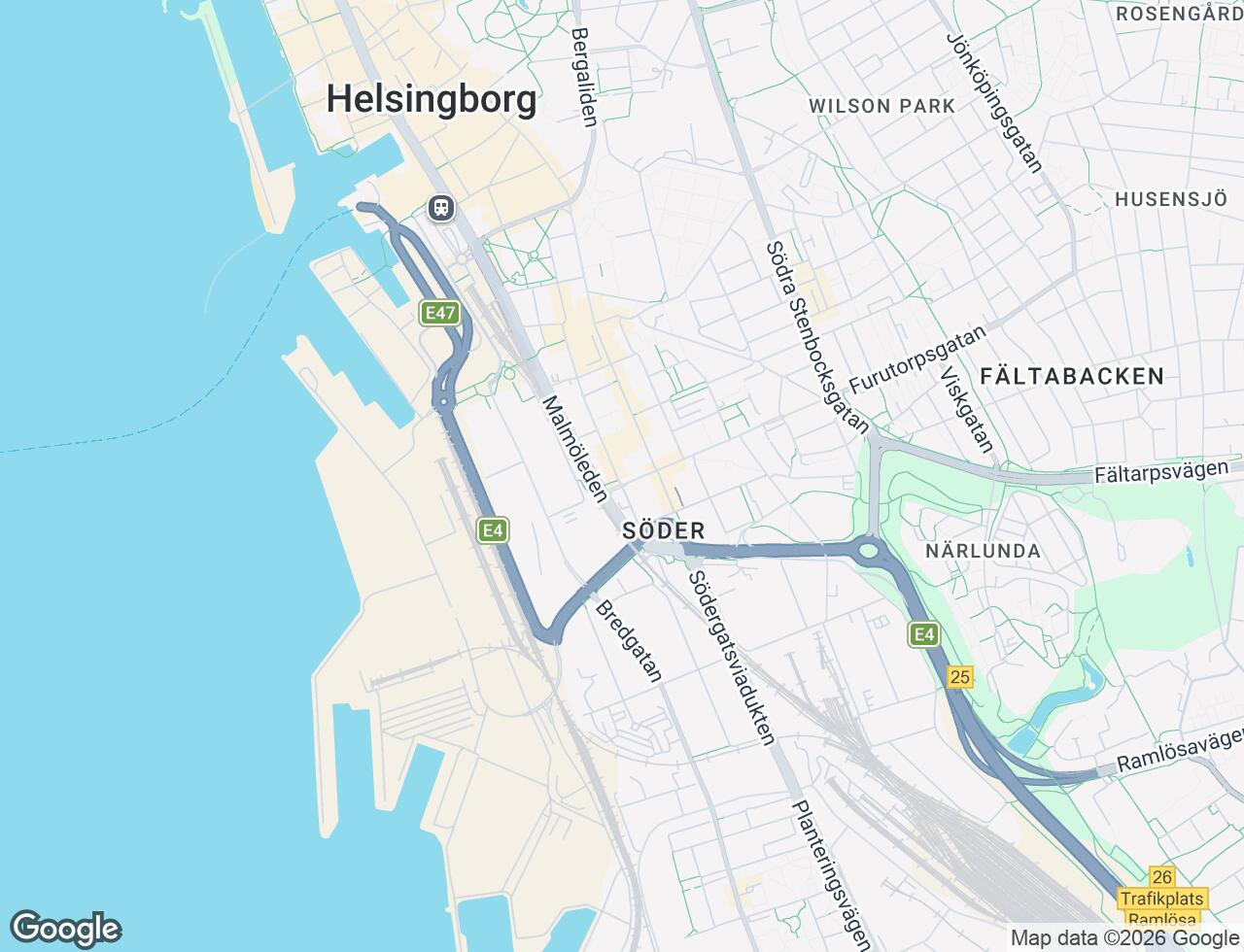 Karta över Carl Krooks Gata 55 i 19 Helsingborg
