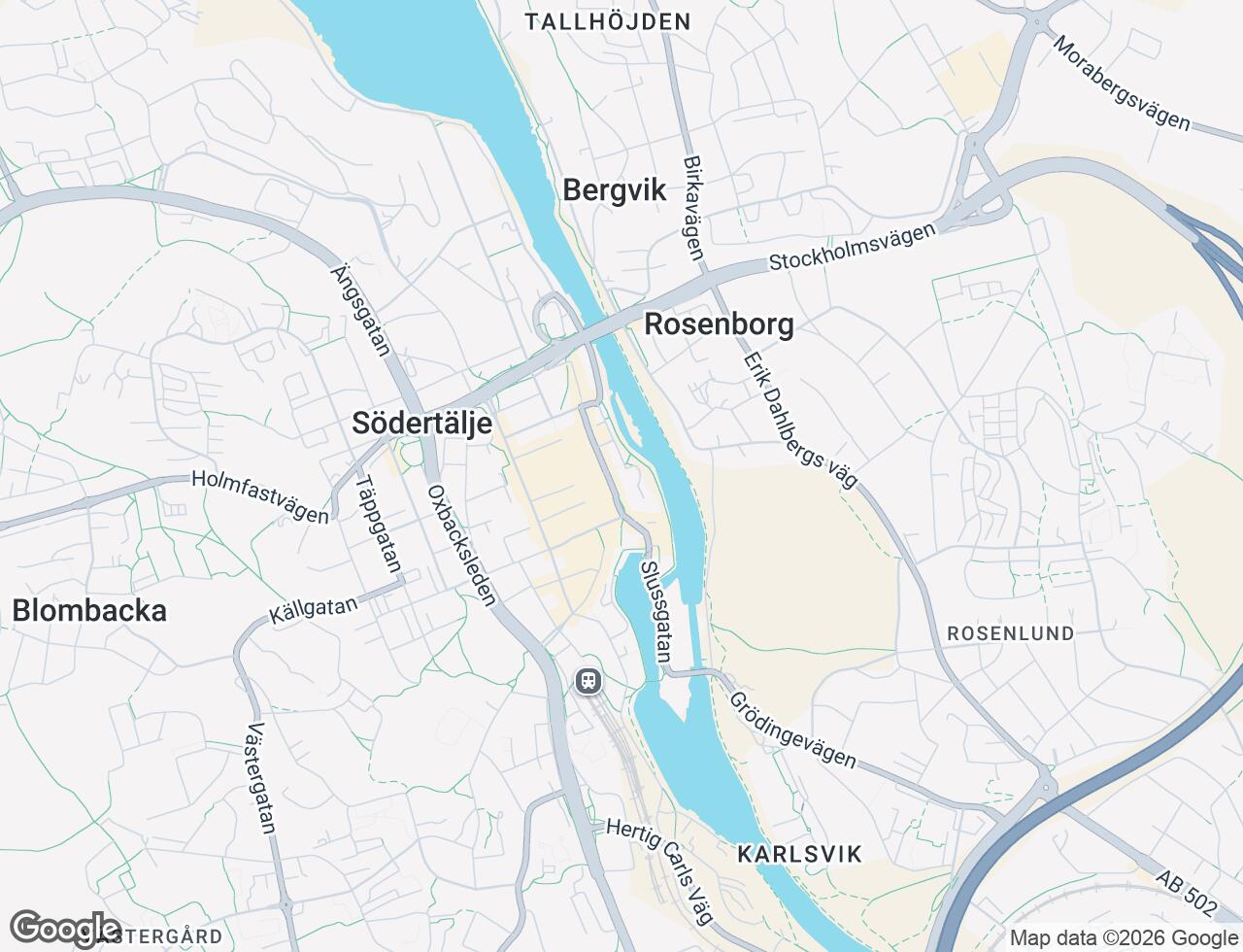 Karta över Västra Kanalgatan 2B i 71 Södertälje