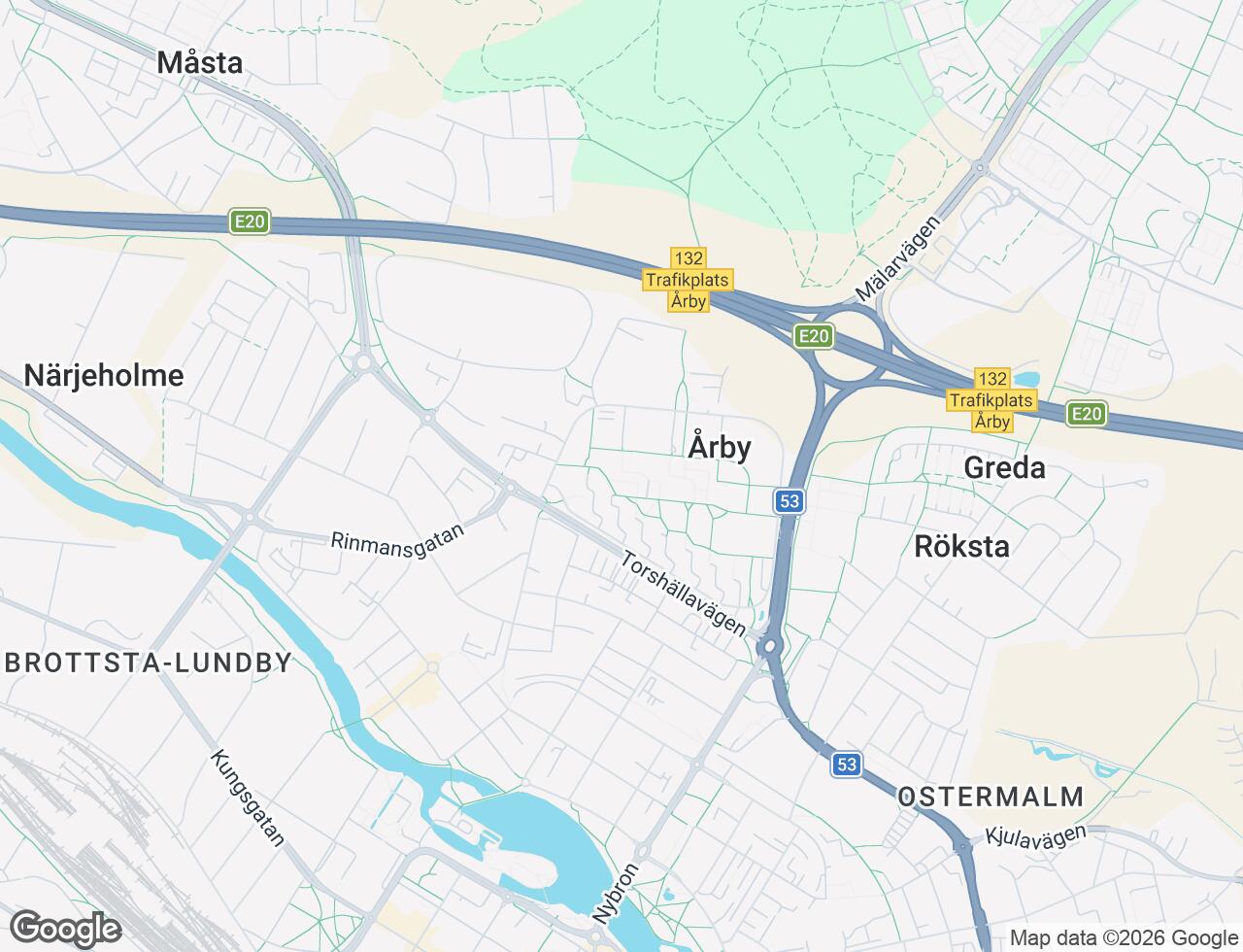 Karta över Årbygatan 25B i 45 Eskilstuna