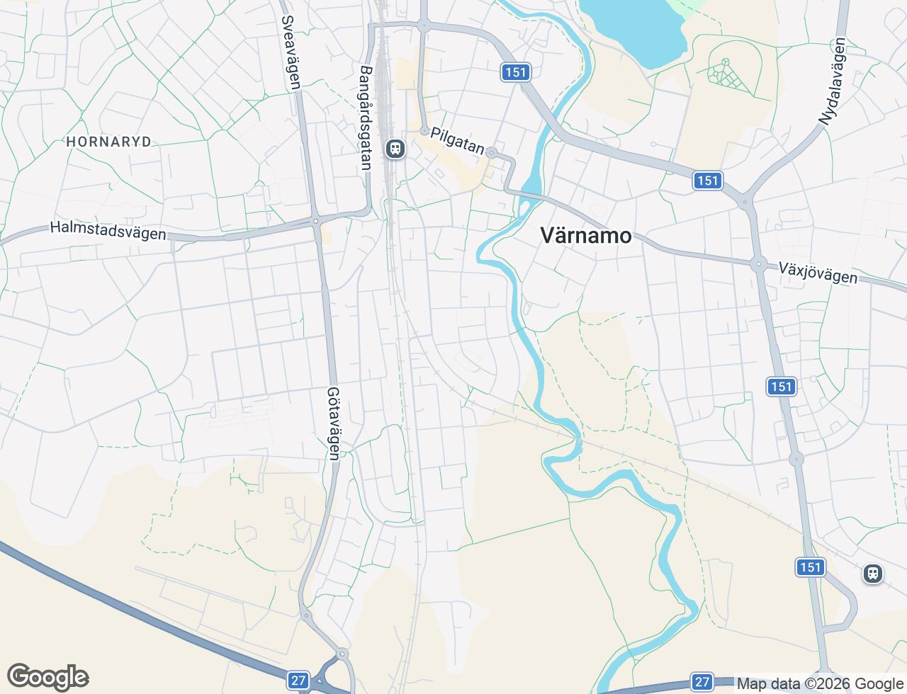 Karta över Brännerigatan 4 i 33 Värnamo