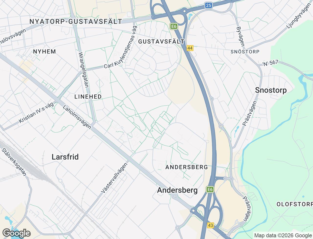 Karta över Andersbergsringen 36 i 21 Halmstad