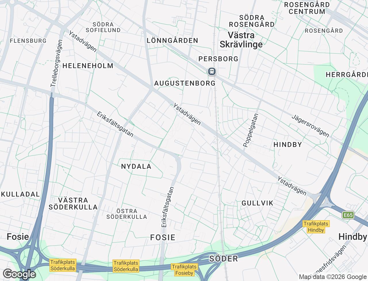Karta över Nydalavägen 3E i 58 Malmö